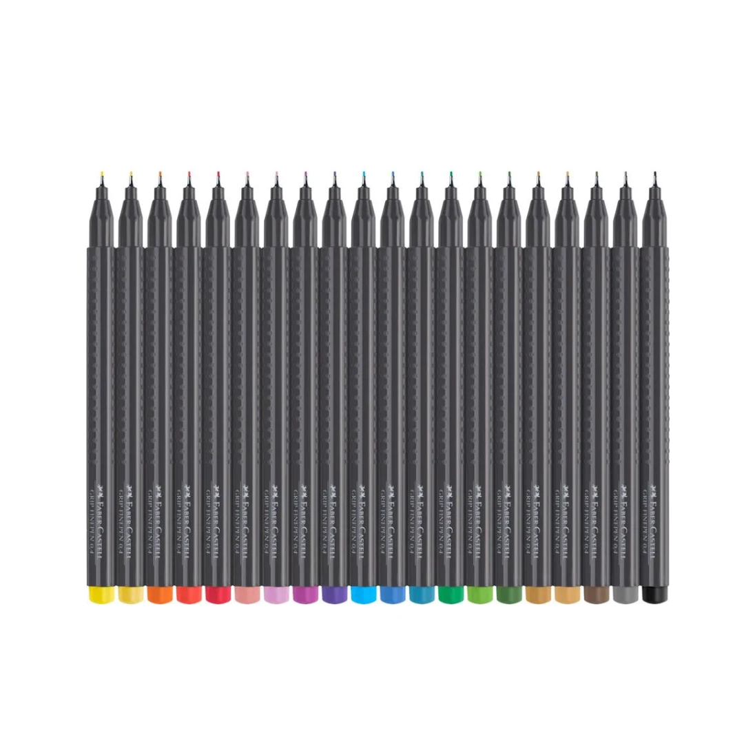 Image shows a set of Faber-Castell grip pens
