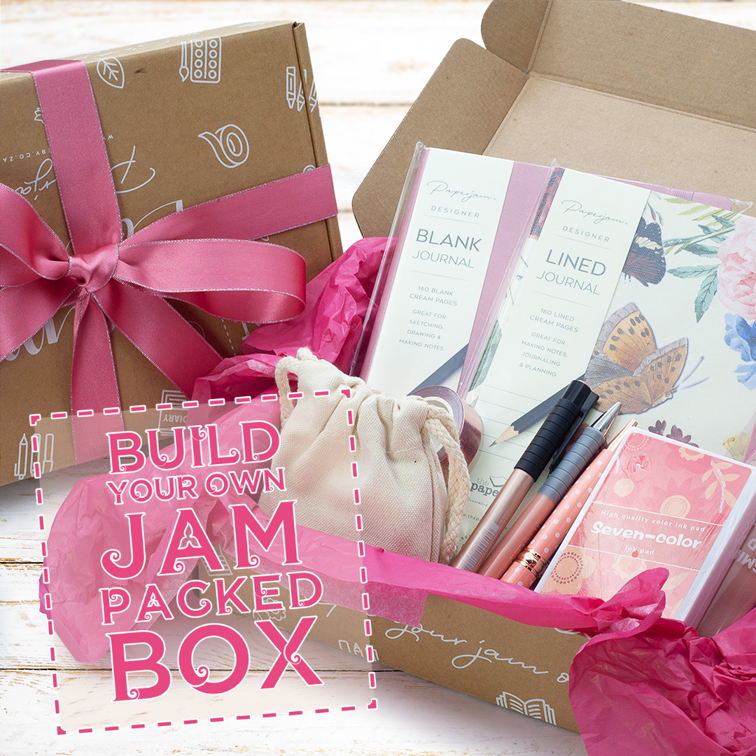 Image shows a stationery box with pink themed stationery