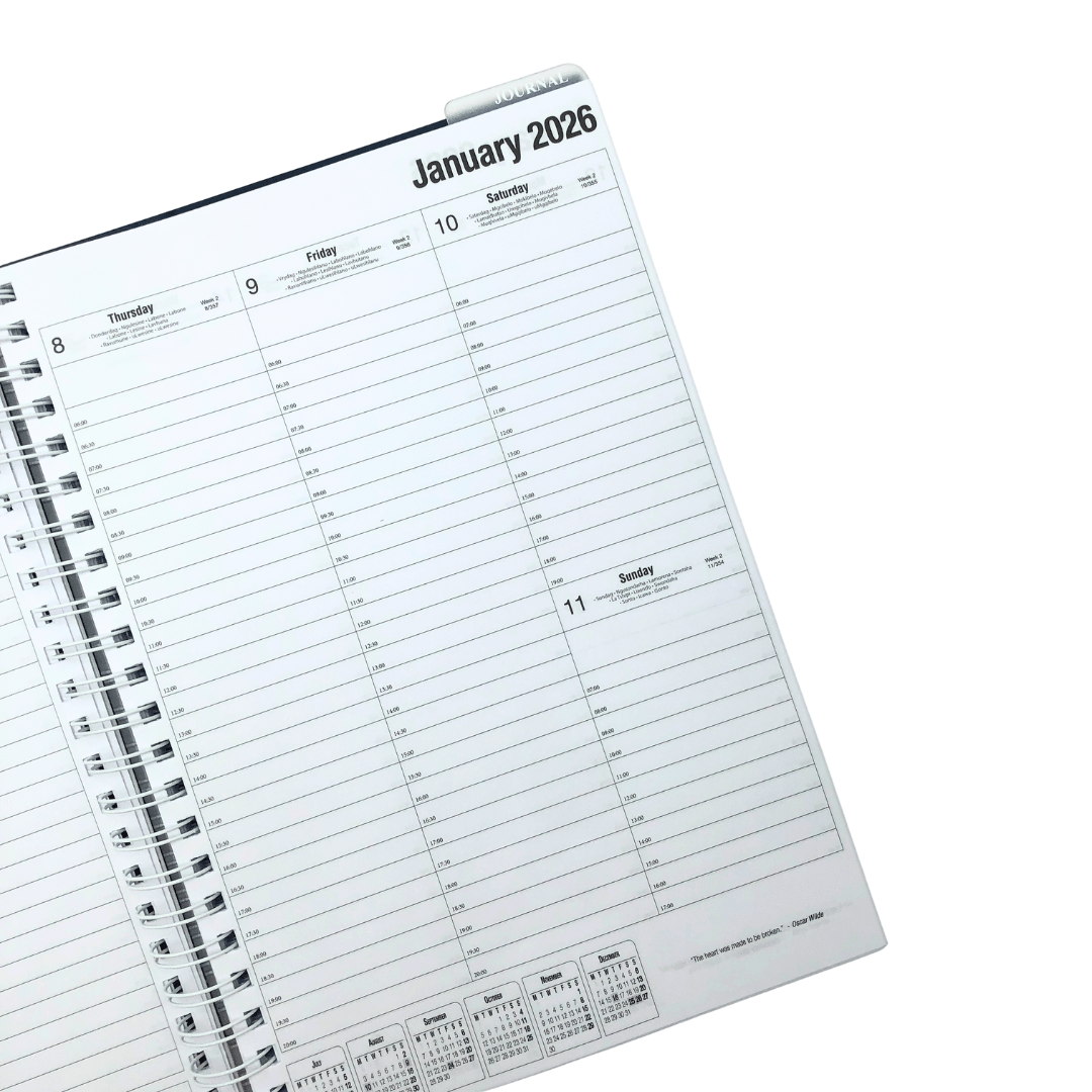 A4 Week-to-view Wirobound 2026 Diary / Journal Combo