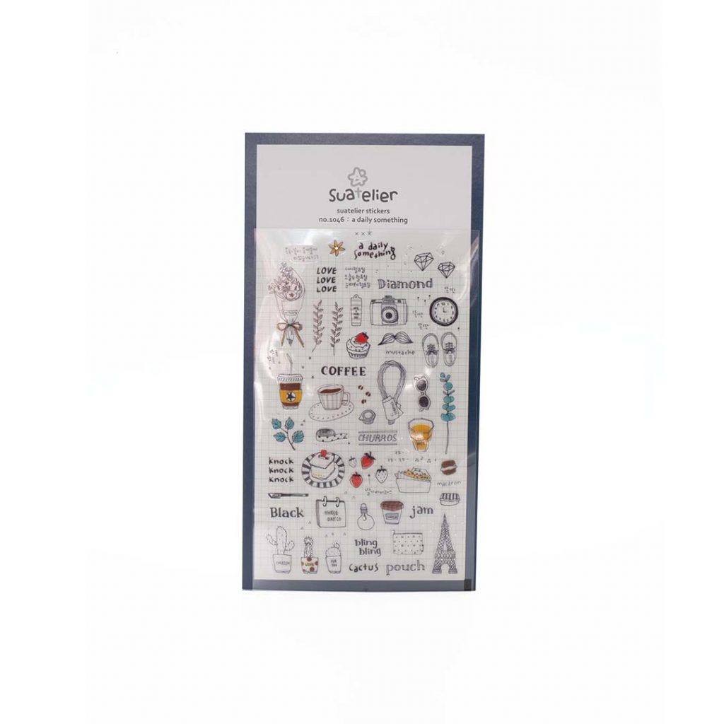 Image shows a set of stickers with a lifestyle theme