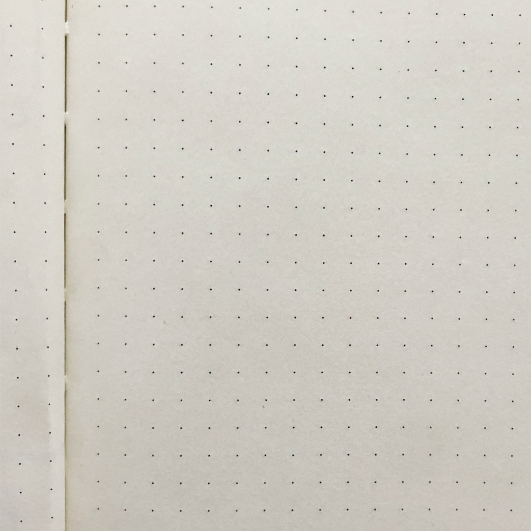 Image shows dotted pages inside an A5 journal