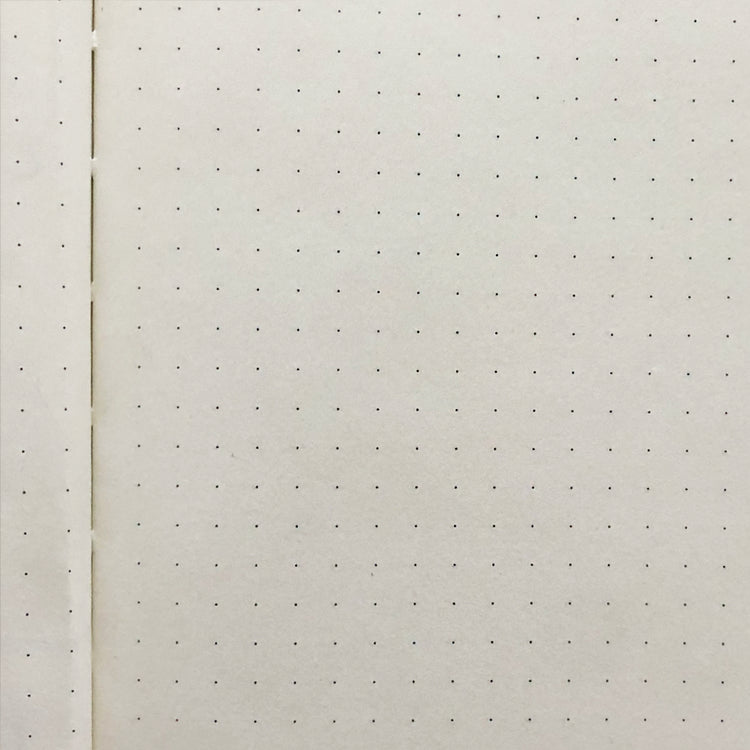 Image shows dotted pages inside an A5 journal