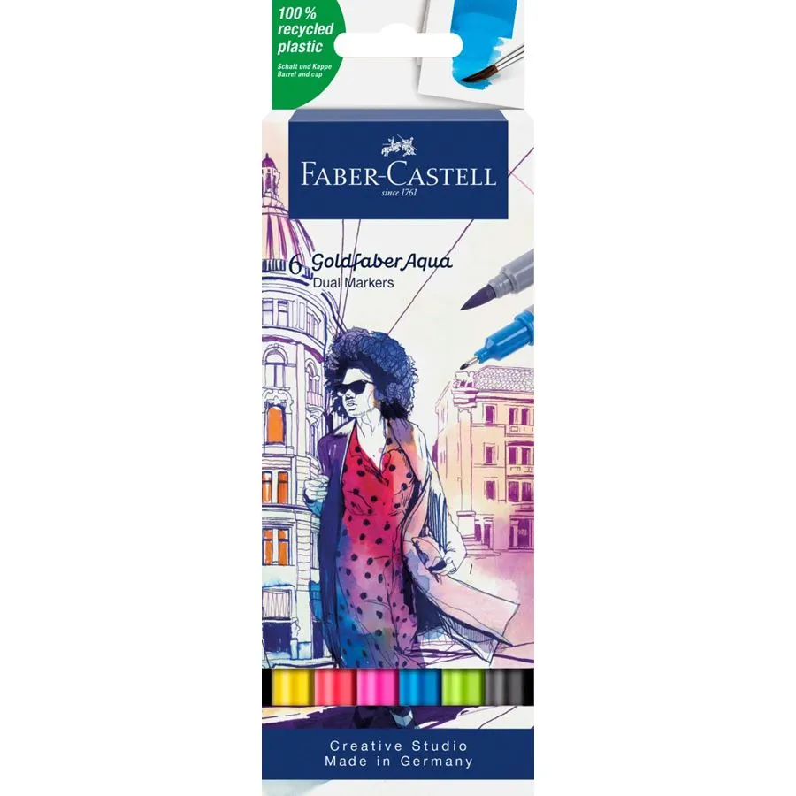 Image shows a set of Faber-Castell dual markers