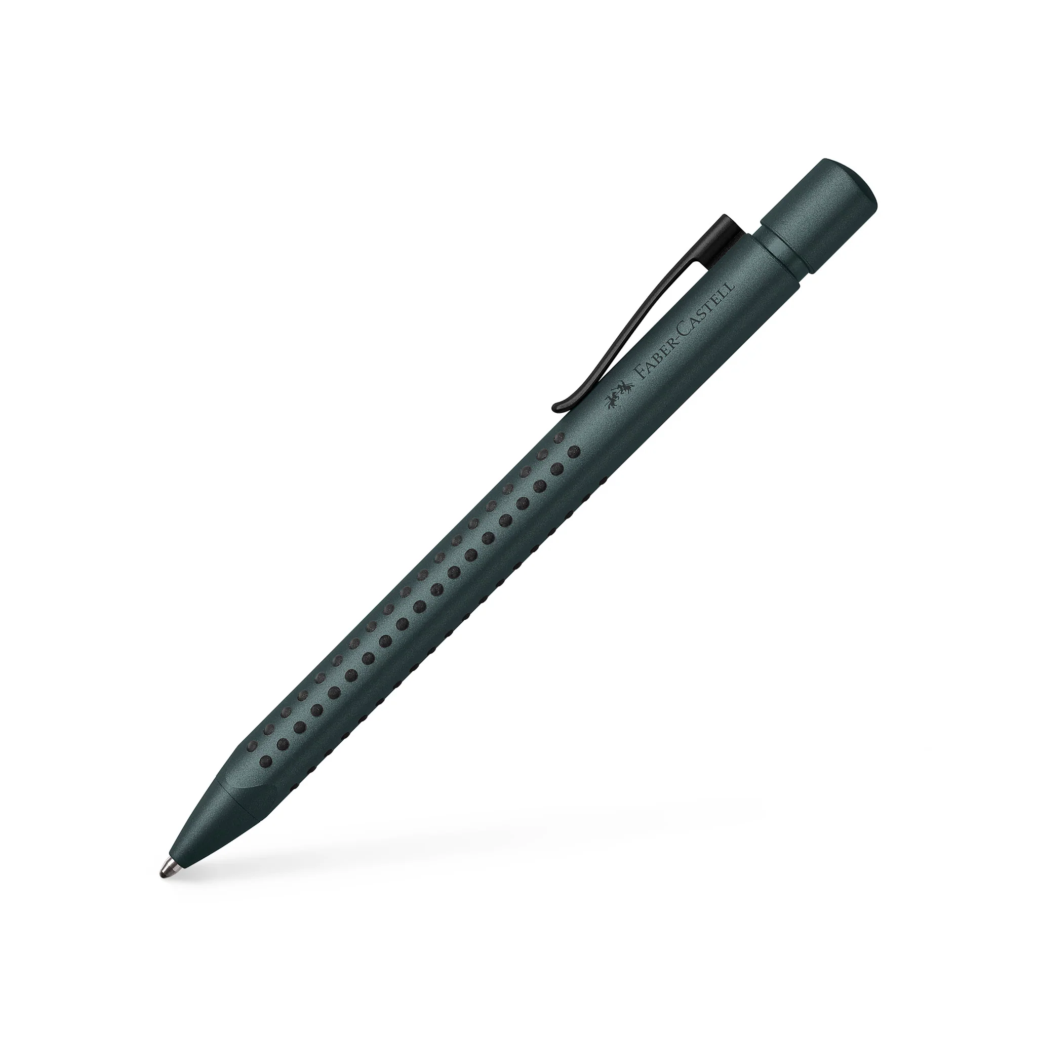 Image shows a green Faber-Castell ballpoint pen 