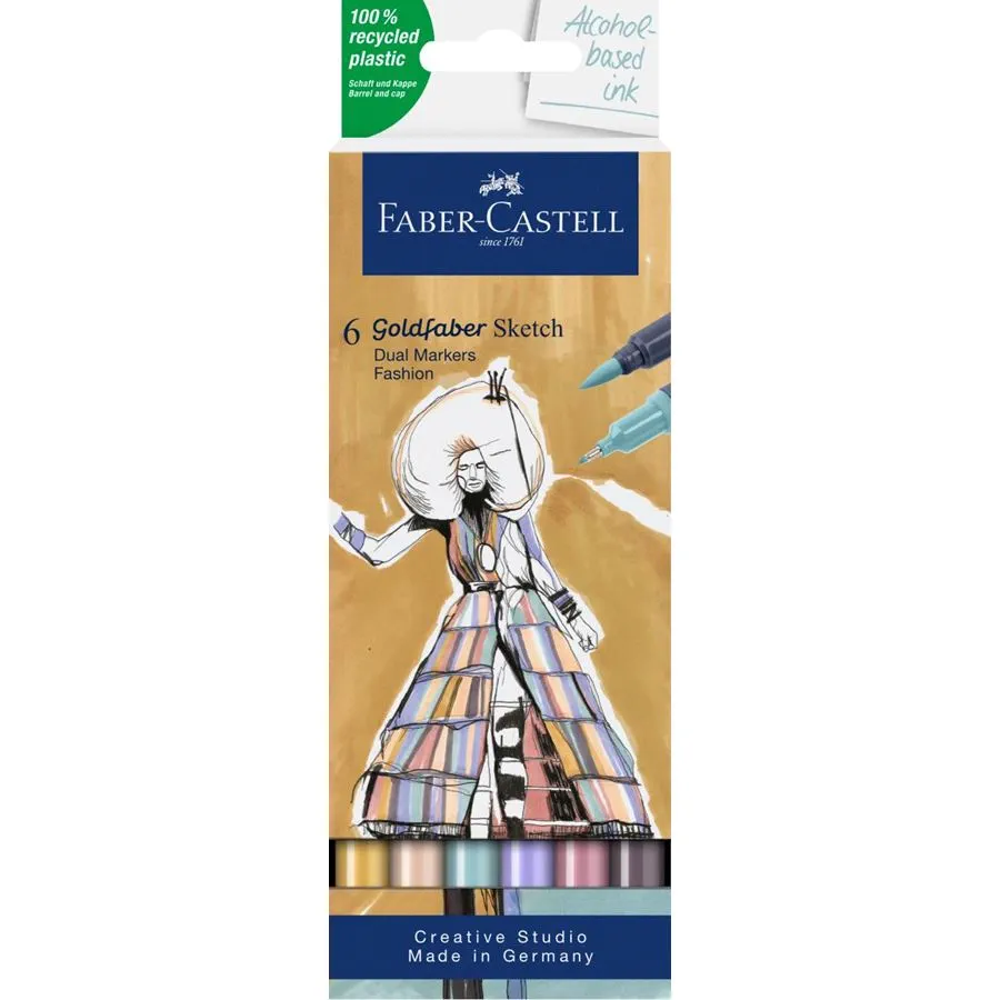 Image shows a set of Faber-Castell sketch markers