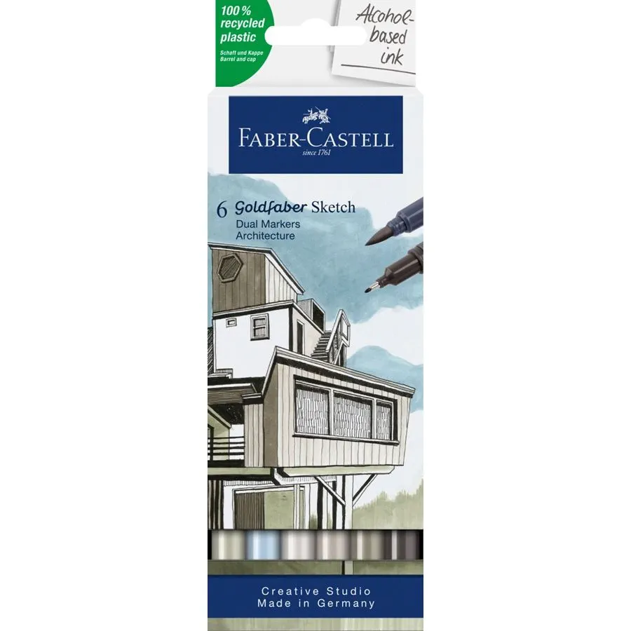 Image shows a set of Faber-Castell sketch markers