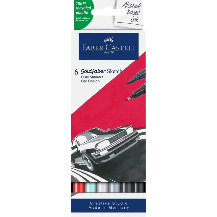 Image shows a set of Faber-Castell sketch markers