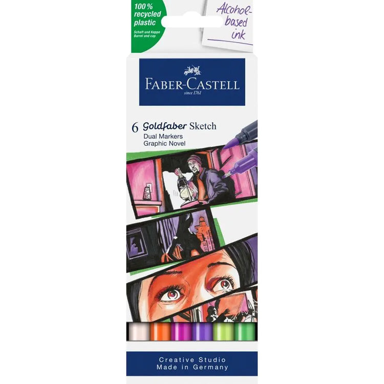 Image shows a set of Faber-Castell sketch markers