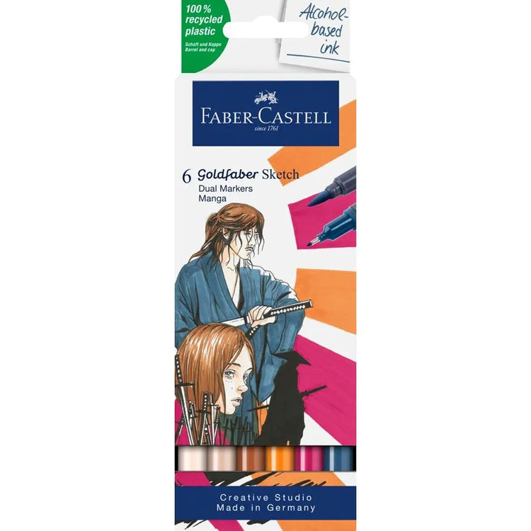 Image shows a set of Faber-Castell sketch markers