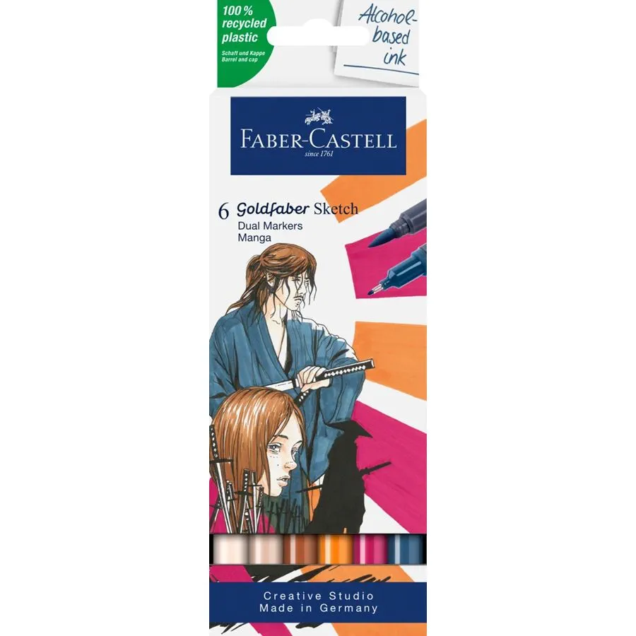 Image shows a set of Faber-Castell sketch markers