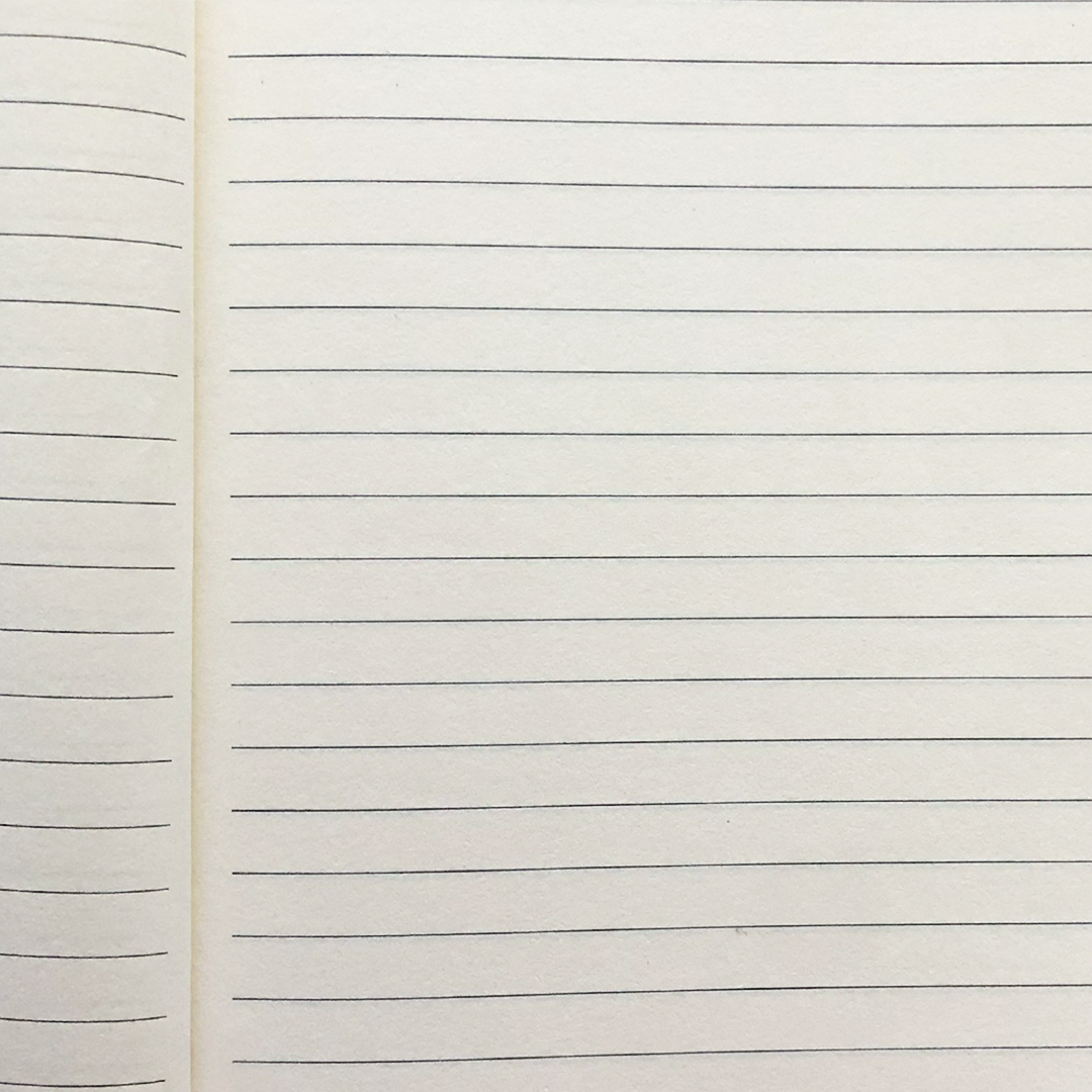 Image shows lined pages inside an A5 journal