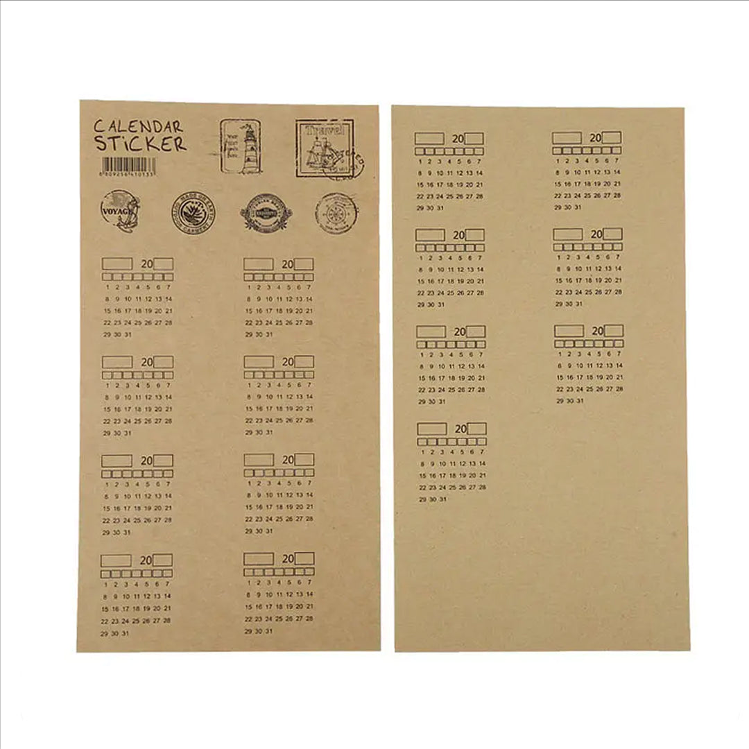 Image shows a pack of calendar stickers
