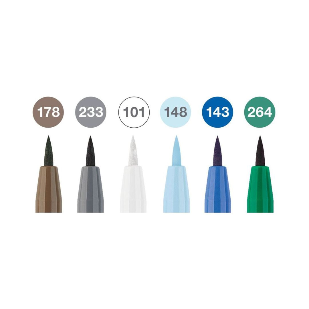 Faber-Castell 6 Pack Pitt Artist Pens
