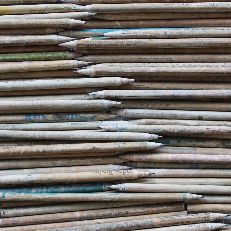 Image shows recycled writing pencils