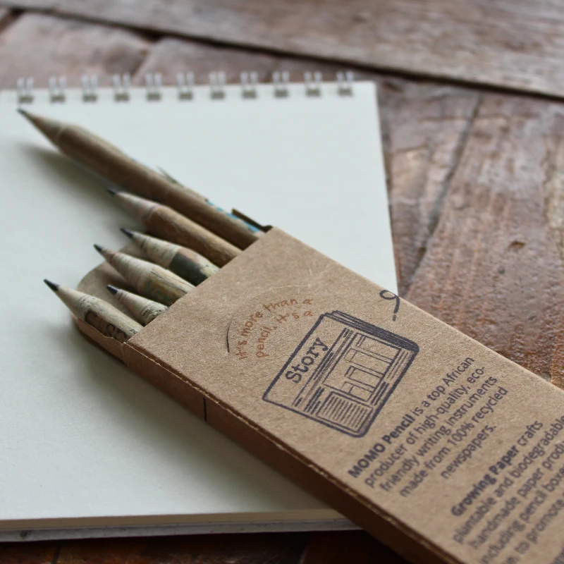 Image shows recycled writing pencils