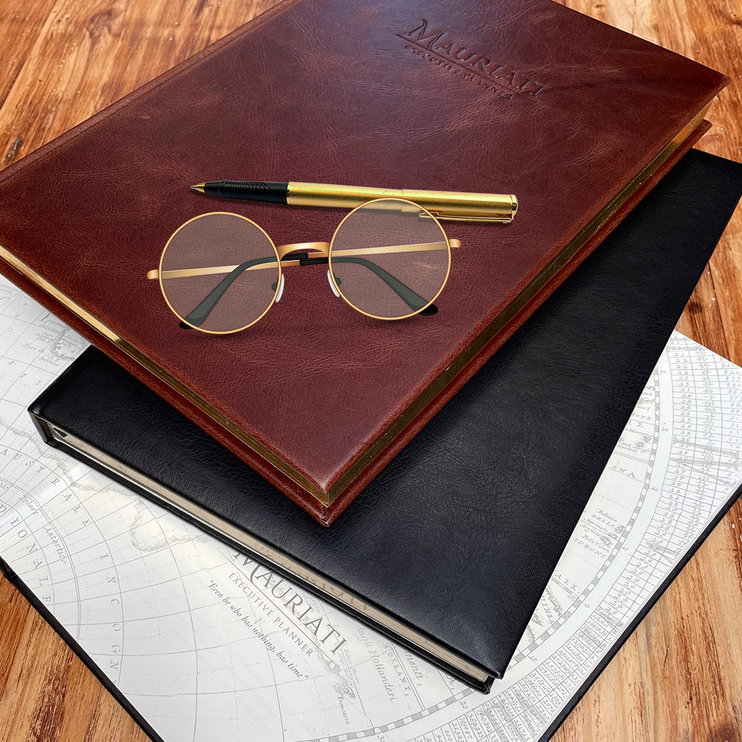 Image shows Mauriati leather diaries