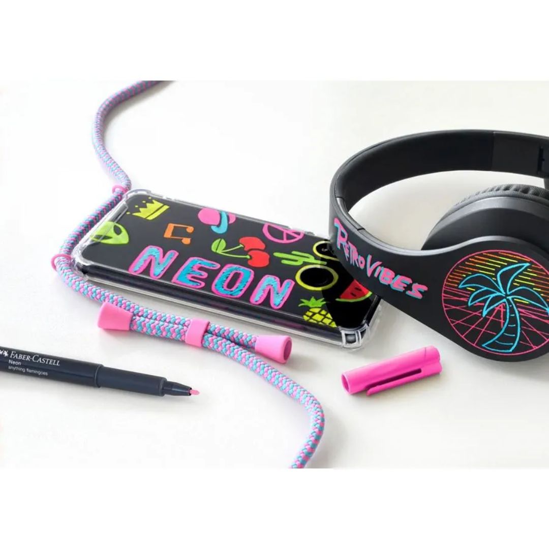 Image shows a pink Faber-Castell marker used on a phone case