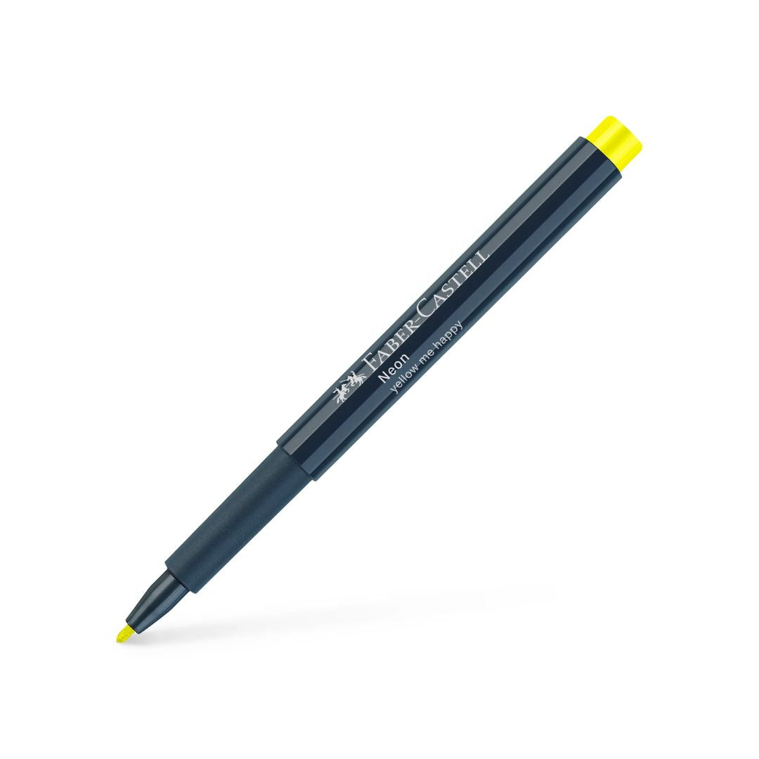 Image shows a neon yellow Faber-Castell marker