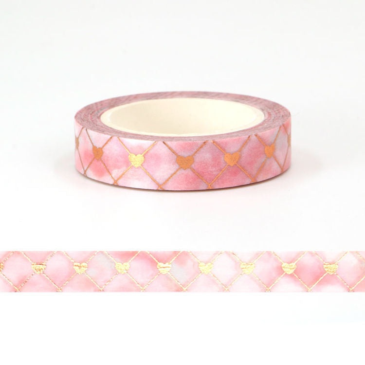 HE10-13 Pink Cloudy Hearts Washi Tape