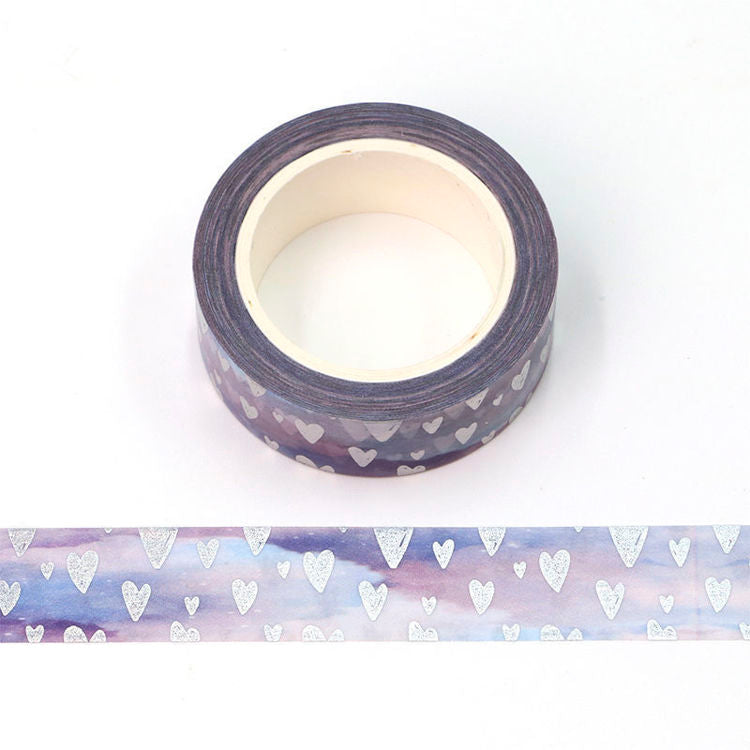 HE10-14 Purple Hearts Washi Tape