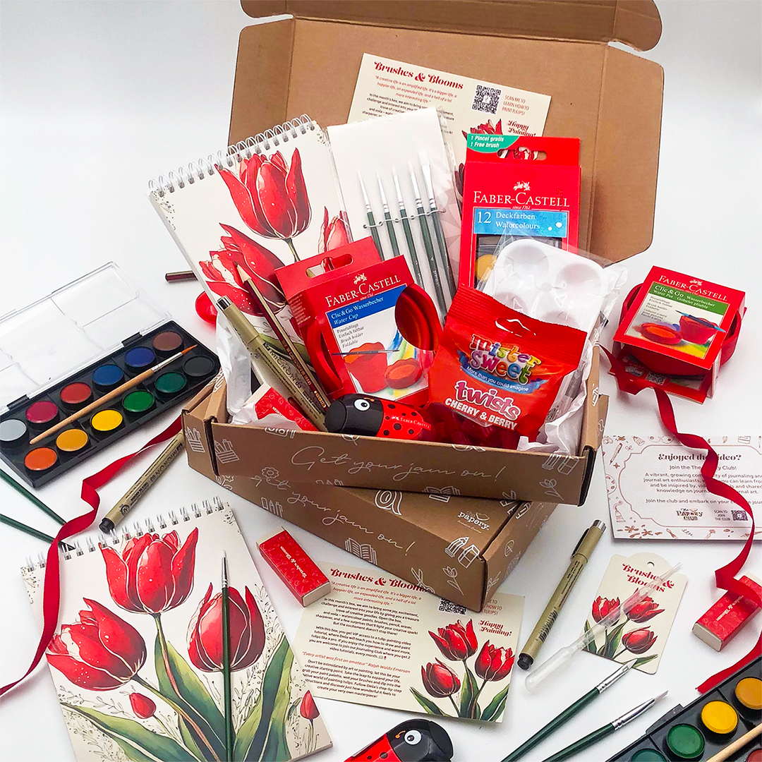 Image shows a Tulip themed stationery box