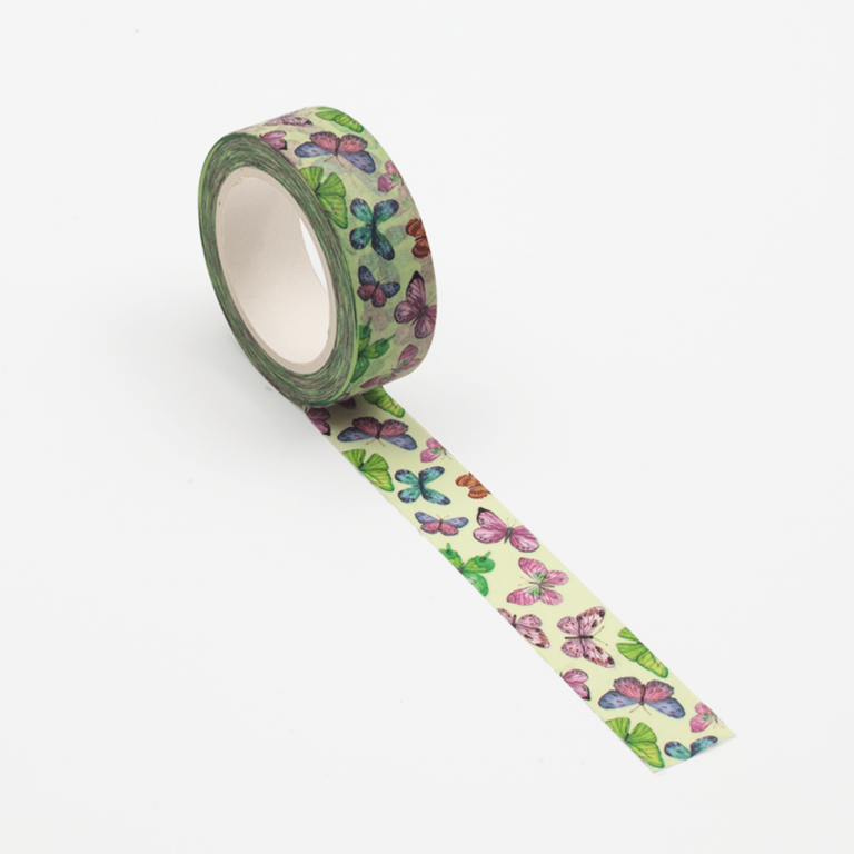 Image shows a beautiful butterflies pattern washi tape