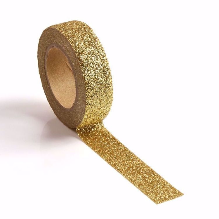 Image shows a gold glitter washi tape