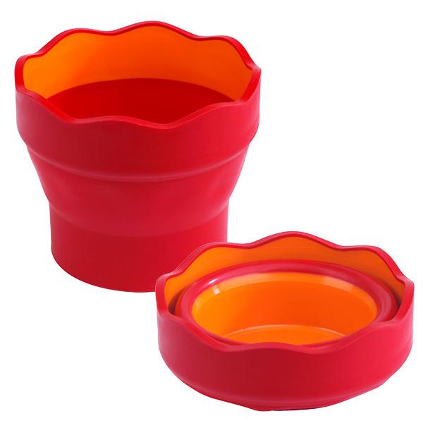 Image shows a Red Faber-Castell Clic 'n Go water pot