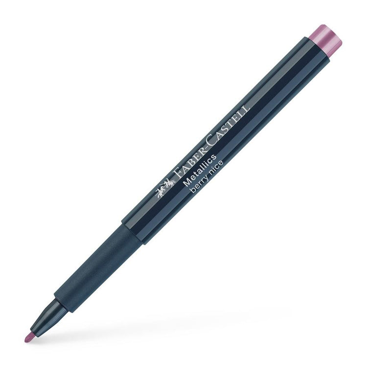 Image shows a Faber-Castell metallic marker (berry nice)