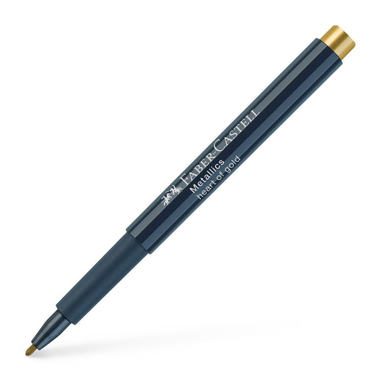 Image shows a Faber-Castell metallic marker (heart of gold)