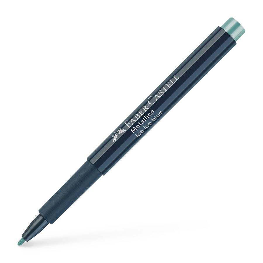 Image shows a Faber-Castell metallic marker (ice ice baby)