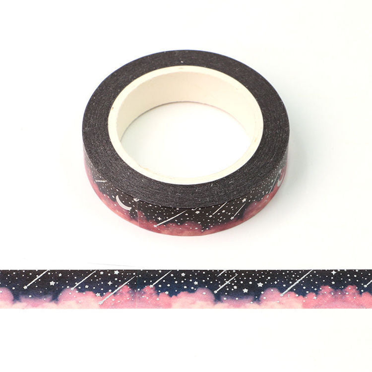 Image shows a stars with clouds pattern washi tape 