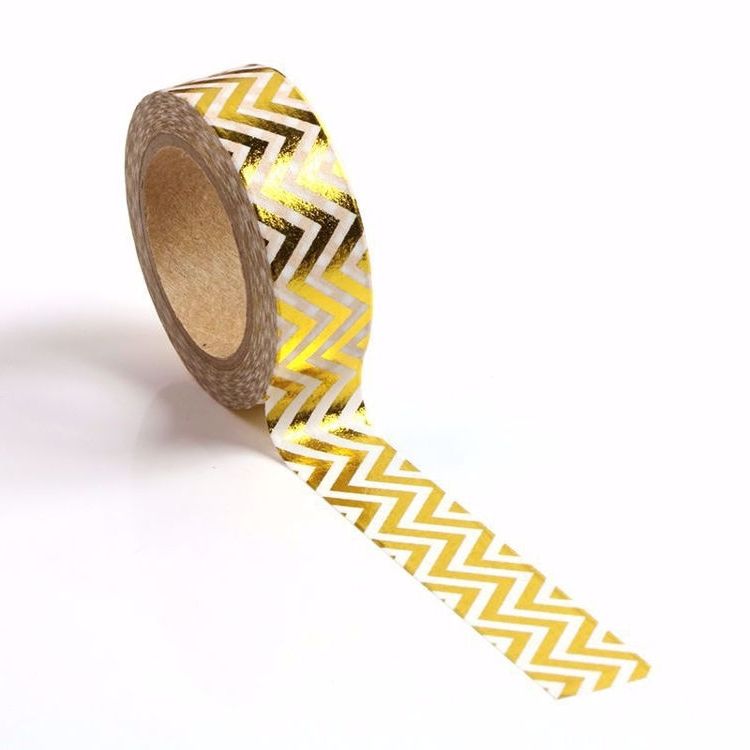Image shows a gold chevron pattern washi tape