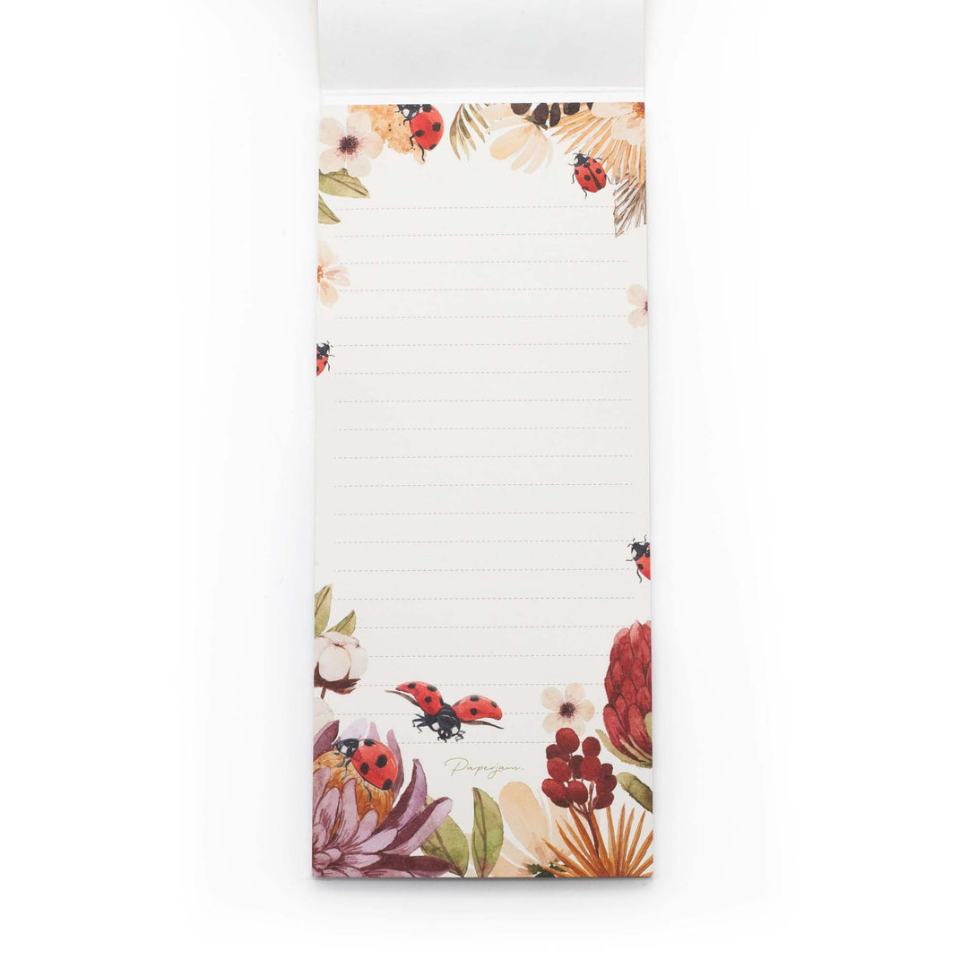 Image shows the inside pages of the Lady Bug Scribblz Notepad
