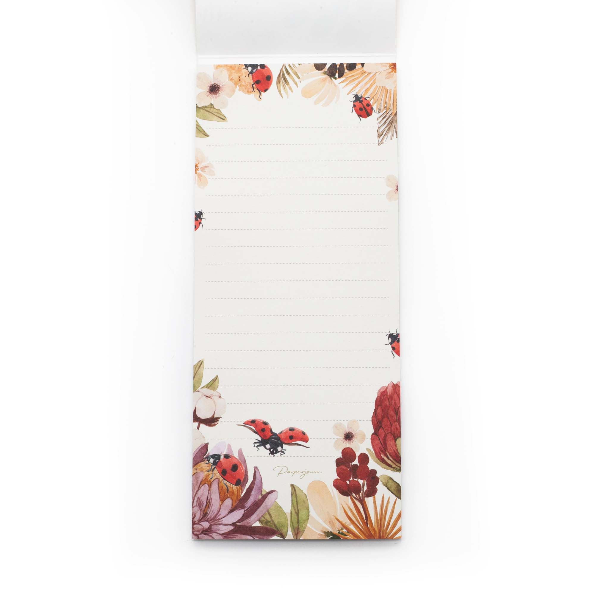 Image shows the inside pages of the Lady Bug Scribblz Notepad