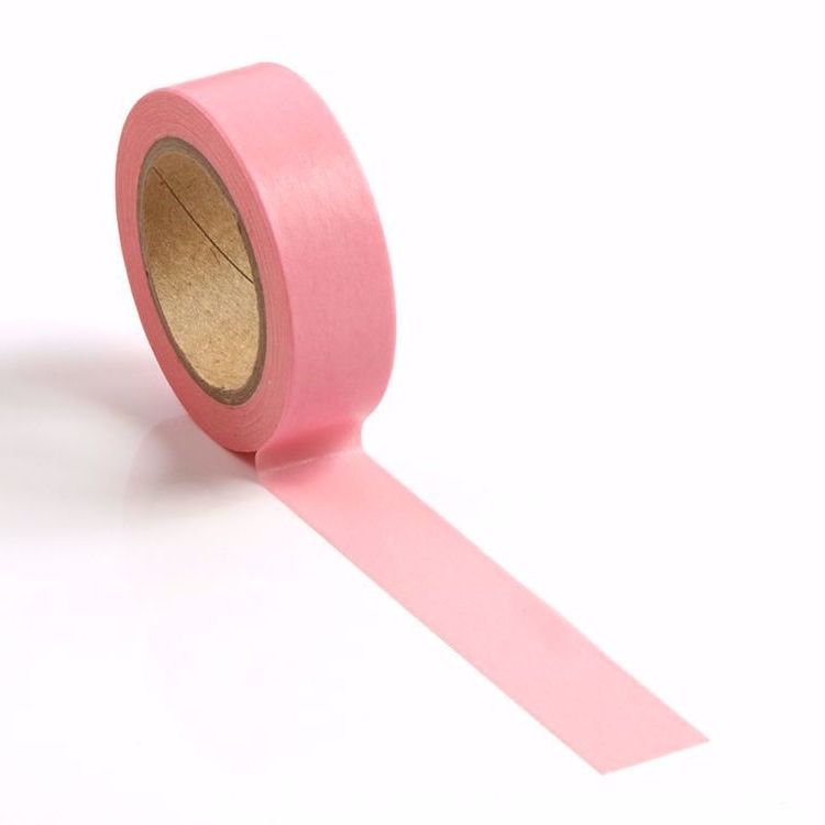 Image shows a solid pastel pink washi tape