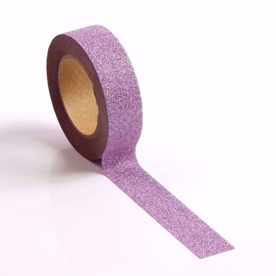 image shows a pinky purple glitter washi tape