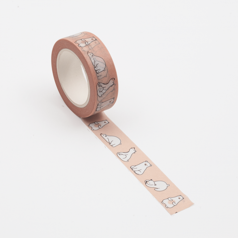 Image shows a polar bear pattern washi tape