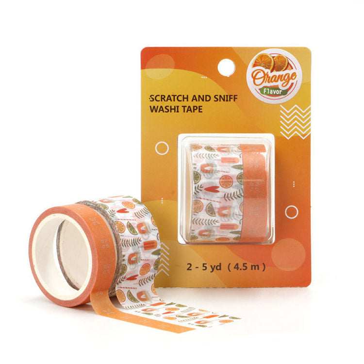 Image shows an orange scented set of 2 washi tape