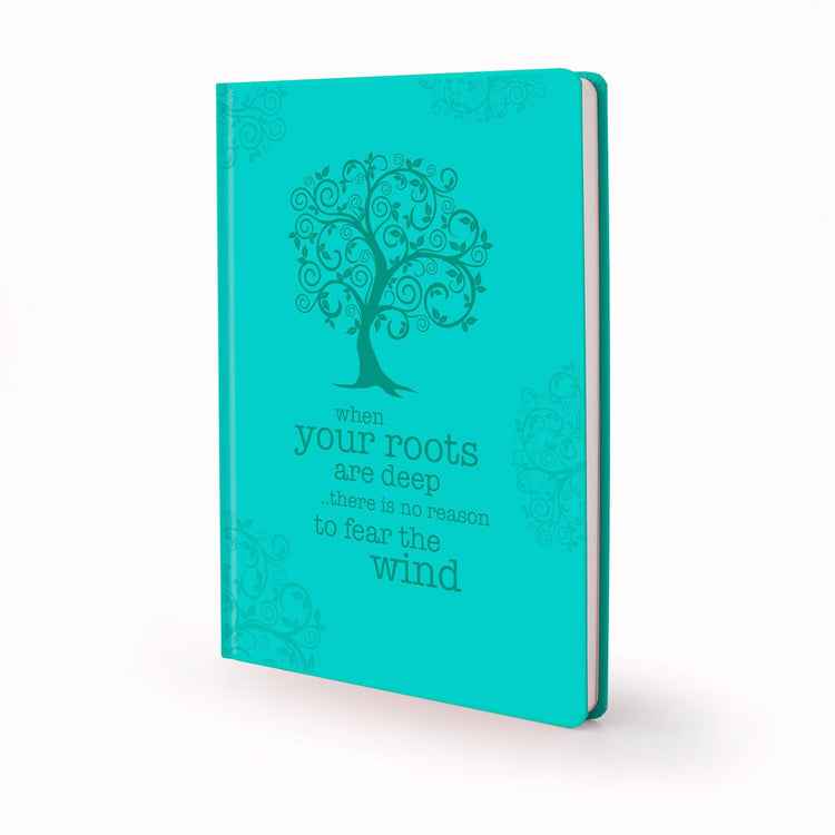 Image shows an A4 Turquoise Tree Scribblz journal