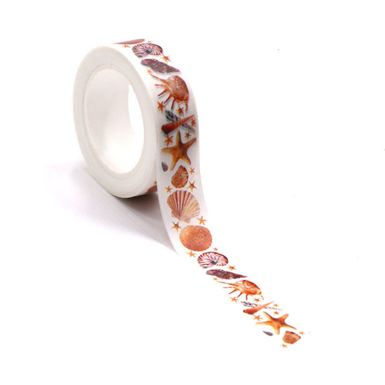 Image shows a brown seashells washi tape