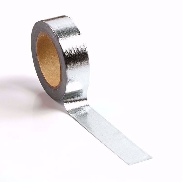 Image shows a solid silver foil washi tape