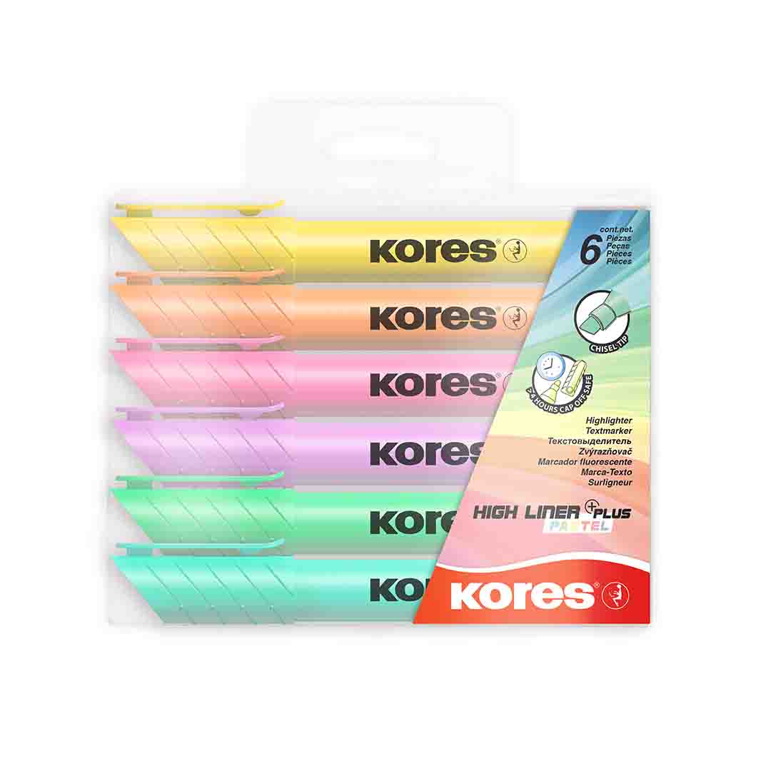Image shows a pastel set of 6 plus Kores high liners