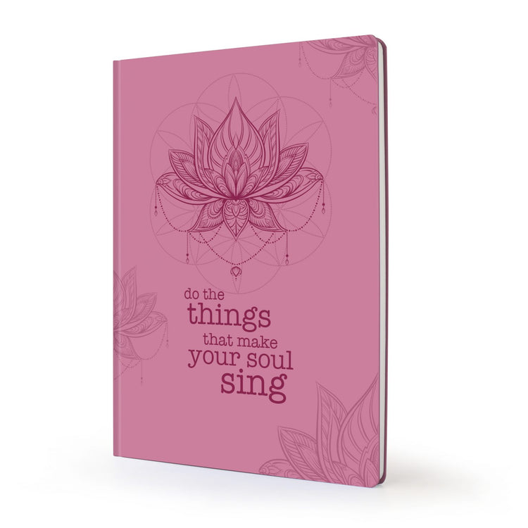 Image shows an A4 Pink Lotus Scribblz journal