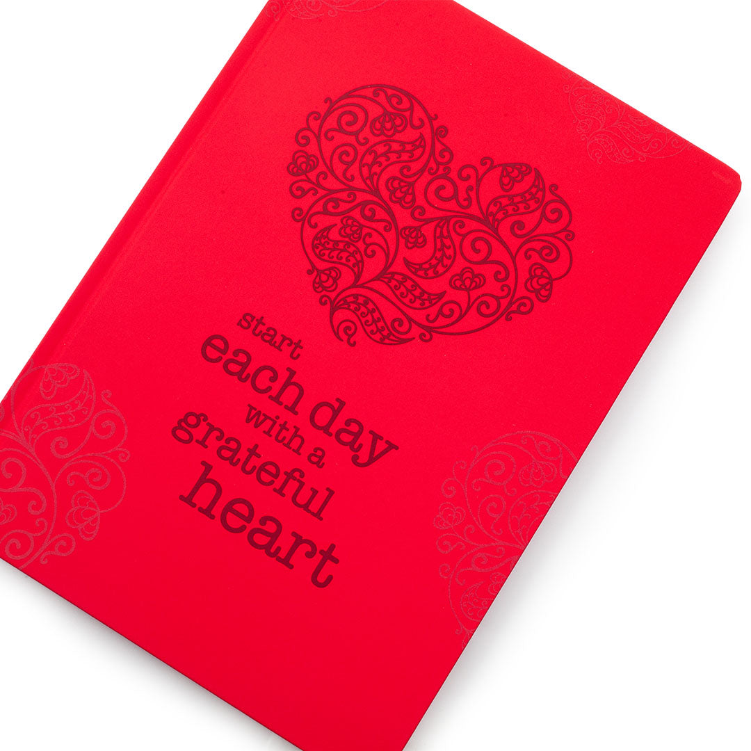 Image shows a top front view of an A4 Floral Heart Scribblz journal