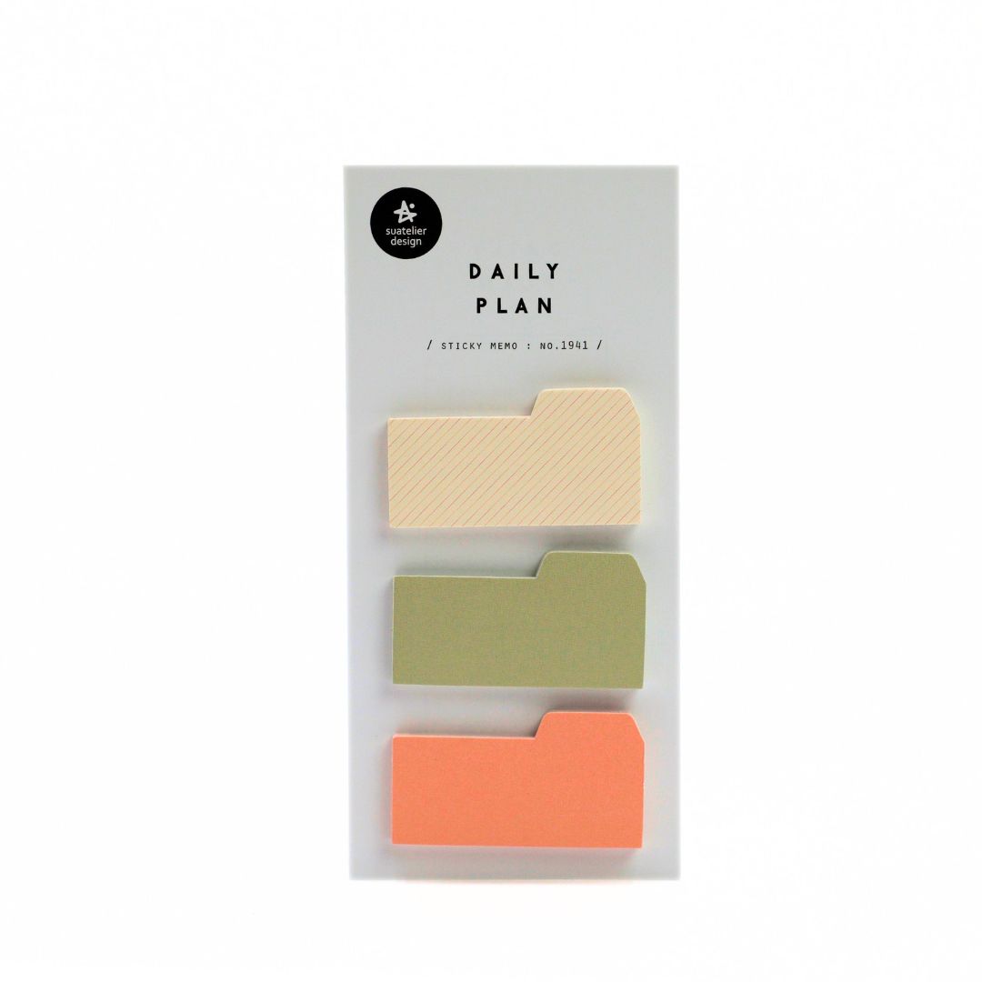 Daily Plan - Index Sticky Memo Pad 3 Pack
