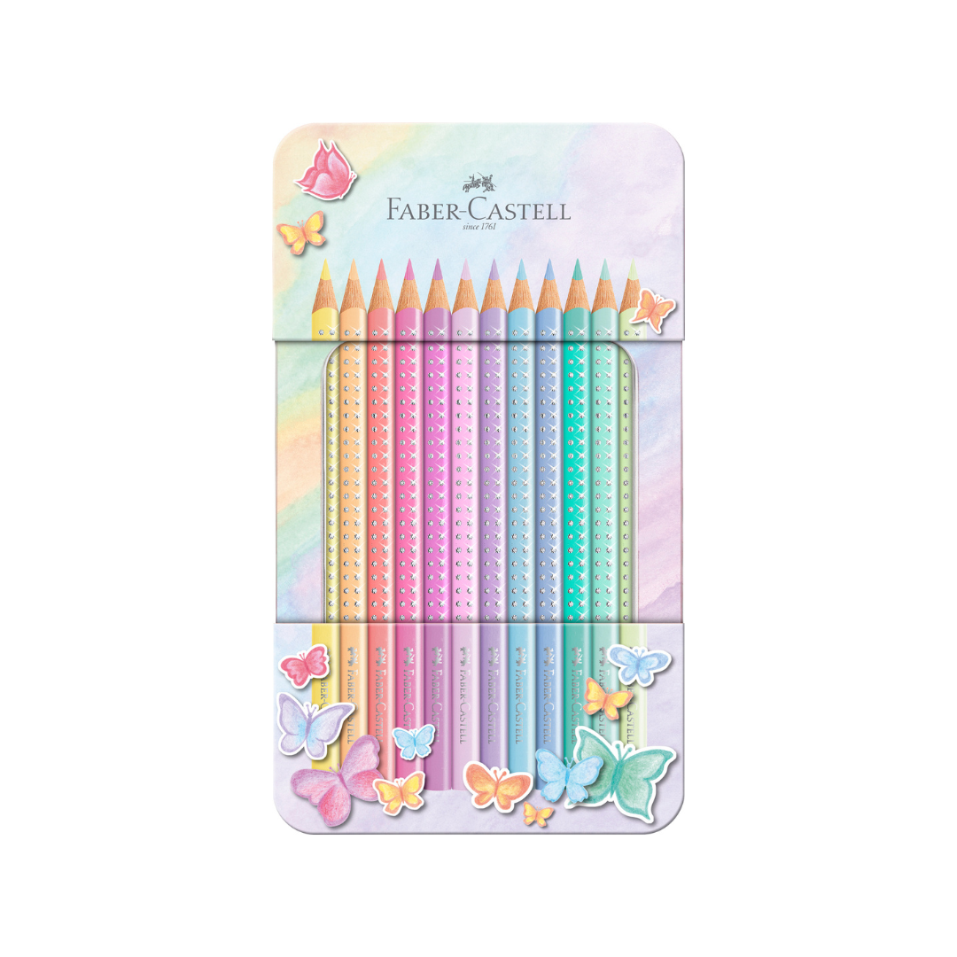 Image shows a Faber-Castell pastel colour pencil set 