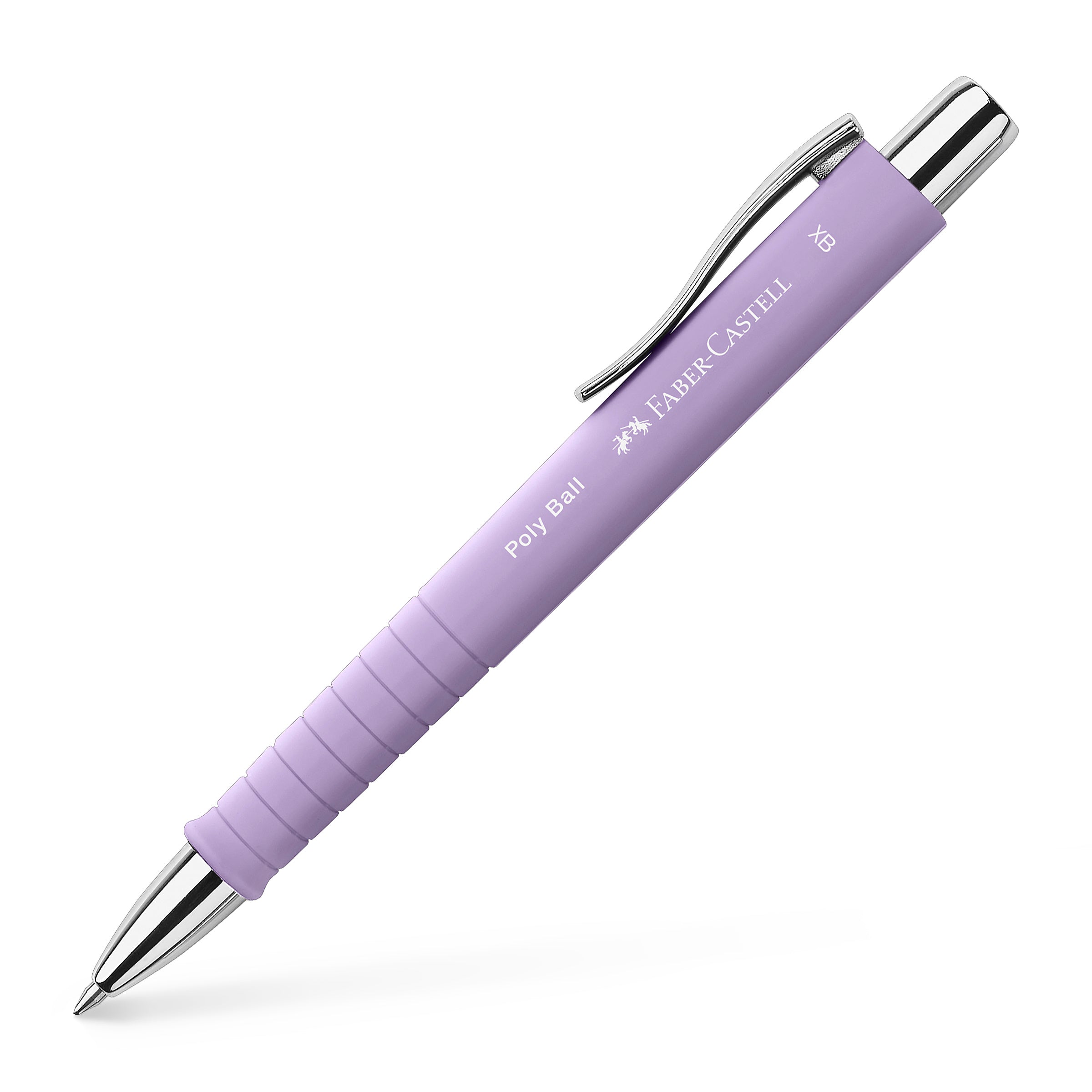 Image shows a lilac Faber-Castell ballpoint pen