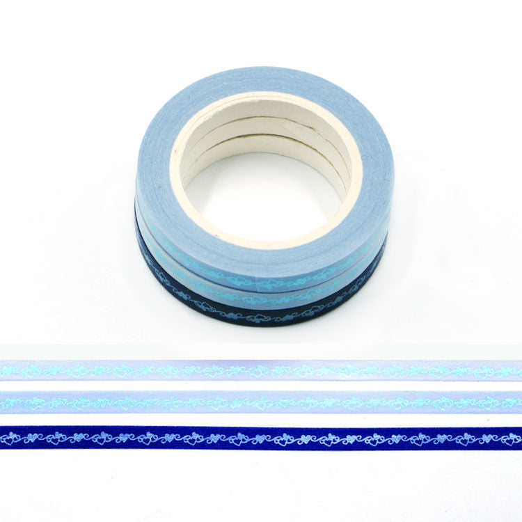 Image shows a blue  washi tape set of 3