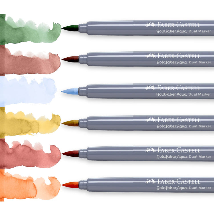 Image shows the nib size of Faber-Castell aqua markers